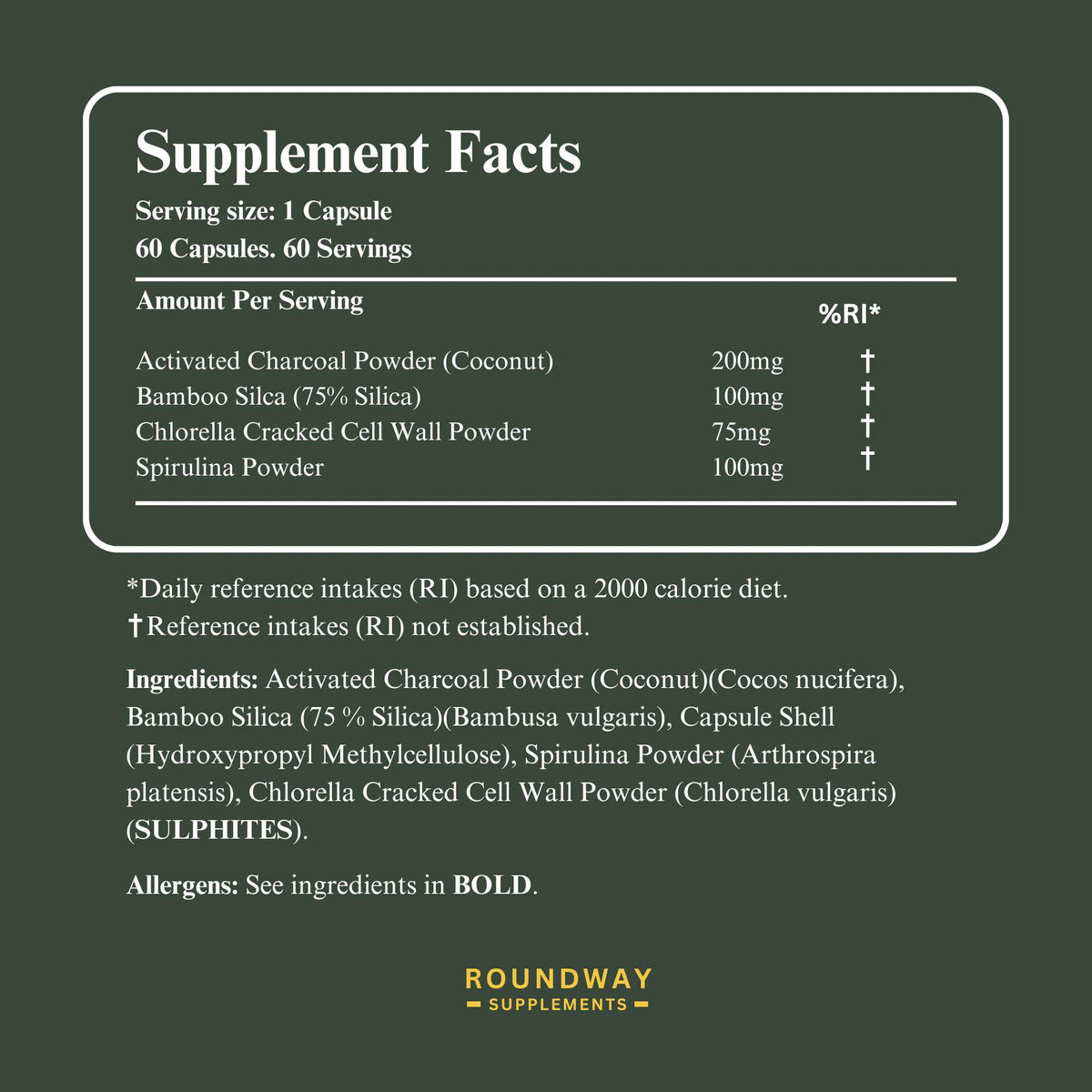 Activated Charcoal, Chlorella, Spirulina Binder, Roundway image 9