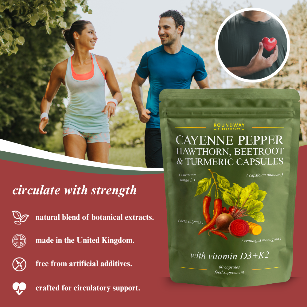 Cayenne Pepper, Hawthorn, Beetroot & Turmeric Capsules
