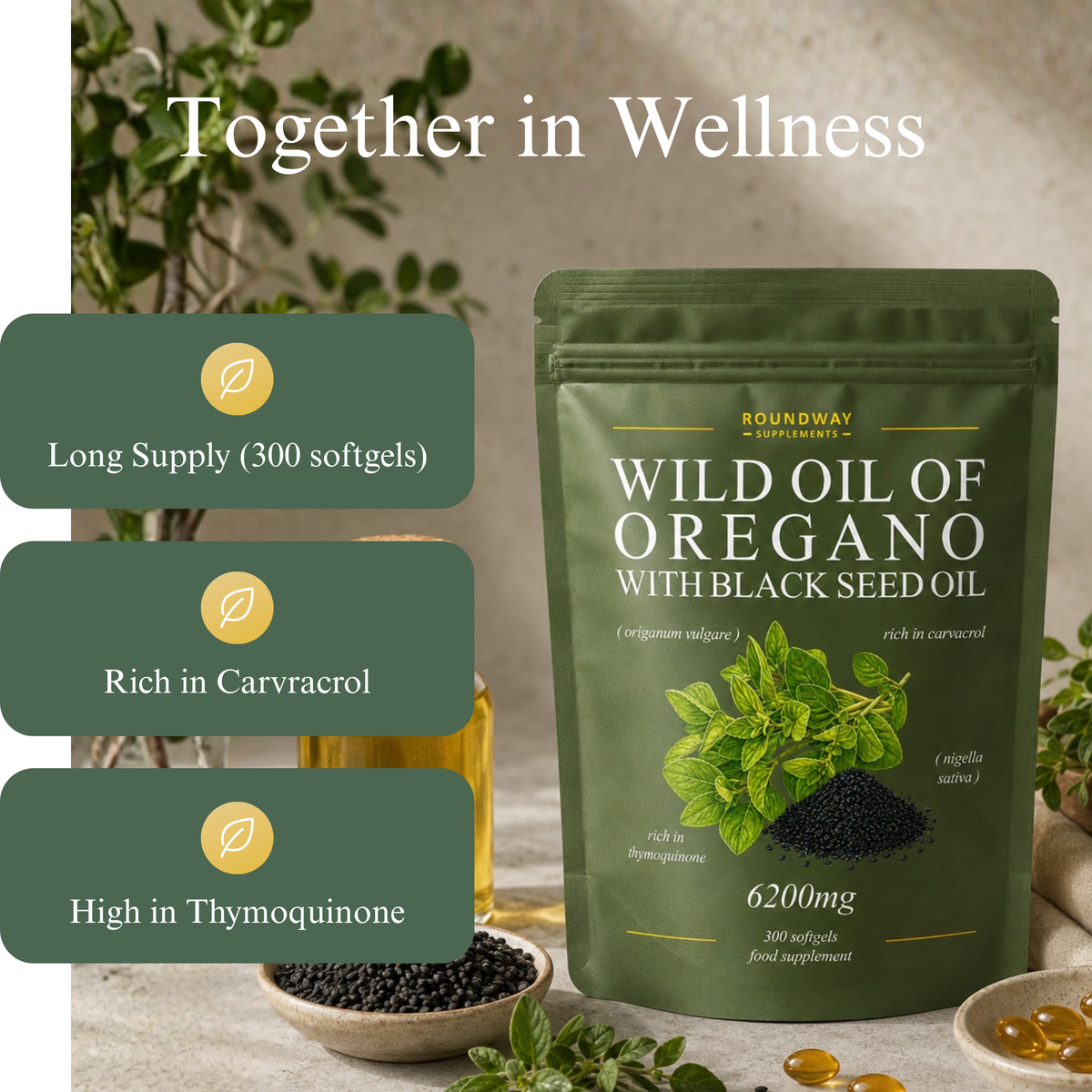 Oregano and Black Seed Oil Softgels