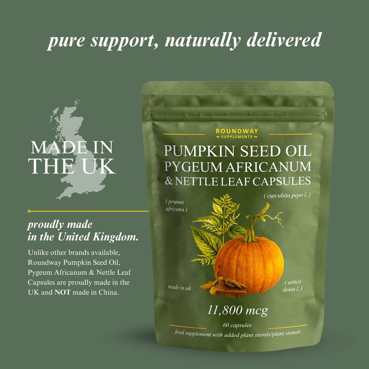 Pumpkin Seed Oil, Pygeum Africanum & Nettle Leaf Capsules