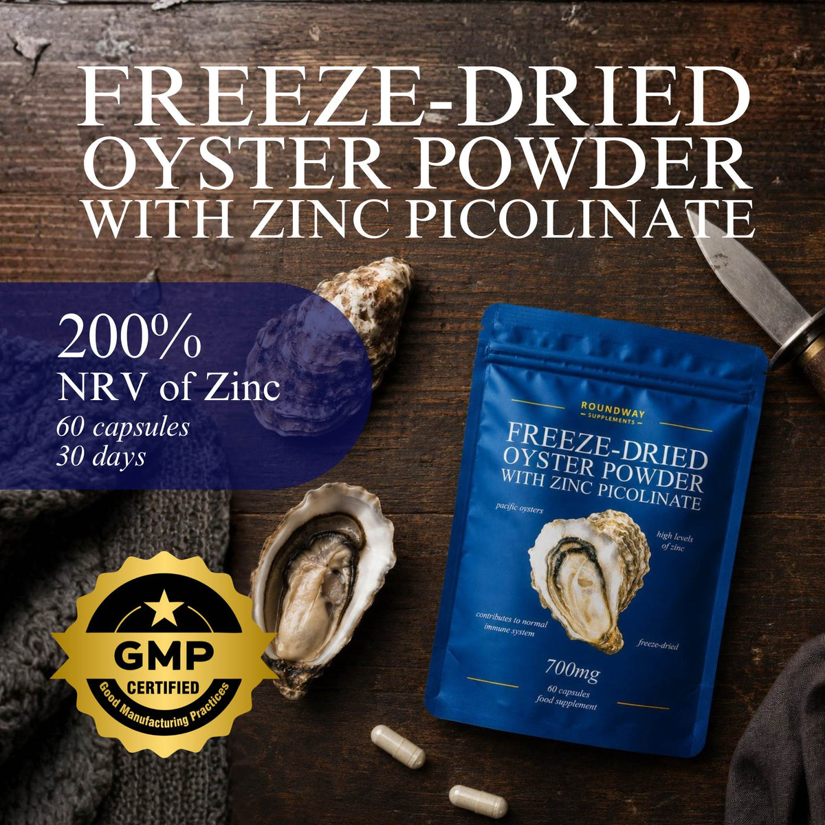 Freeze-Dried Oyster Powder with Zinc Picolinate