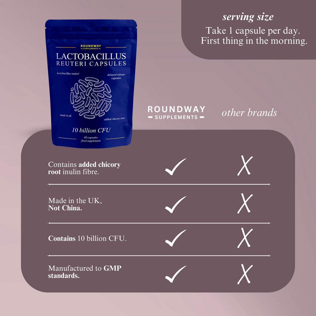 Lactobacillus Reuteri Capsules, Roundway image 6