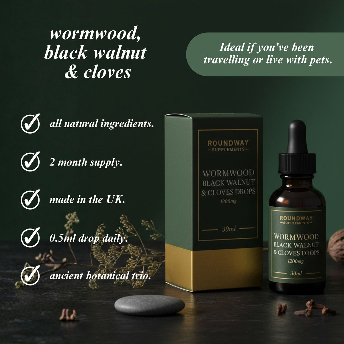 Wormwood Black Walnut and Clove Drops