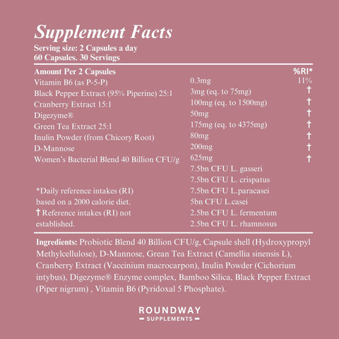 Cranberry, D-Mannose & Lactobacillus Blend Capsules