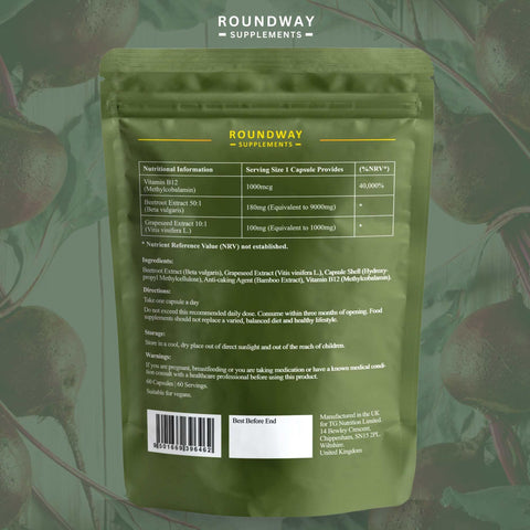 Beetroot, Vitamin B12 & Grape Seed Capsules