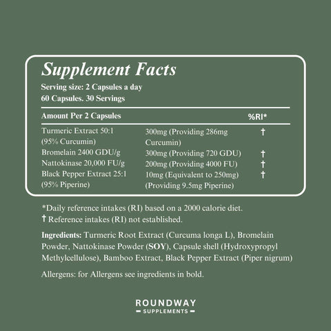 Nattokinase, Bromelain & Curcumin Capsules