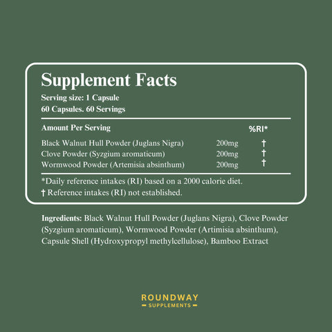 Wormwood, Black Walnut & Cloves Capsules