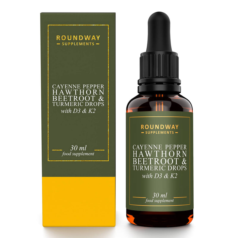 Cayenne Pepper with Hawthorn, Beetroot, Turmeric Drops with Vitamin D3 K2