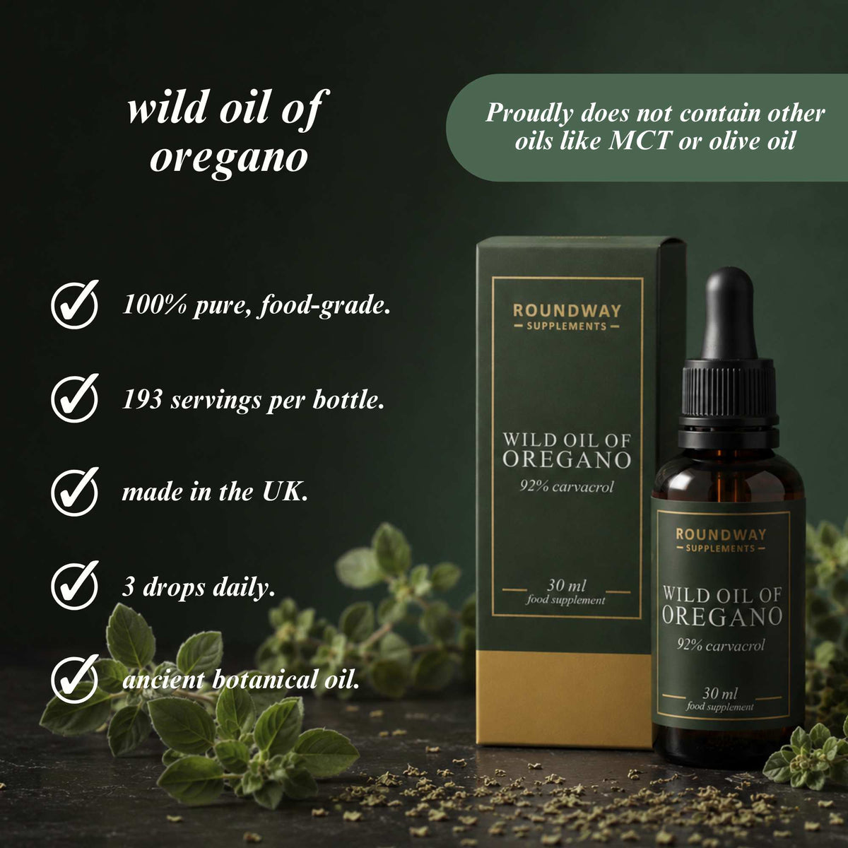 Wild Oil of Oregano Drops, Roundway image 2