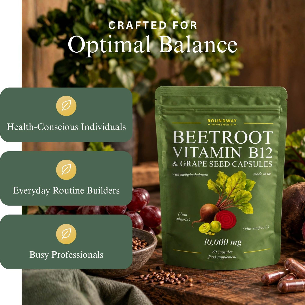 Beetroot, Vitamin B12 & Grape Seed Capsules