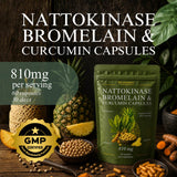 Roundway Nattokinase 2000 FU with Bromelain & 95% Curcumin, Black Pepper Extract | 60 Capsules, image 3