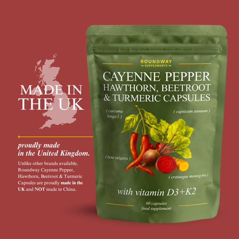 Cayenne Pepper, Hawthorn, Beetroot & Turmeric Capsules