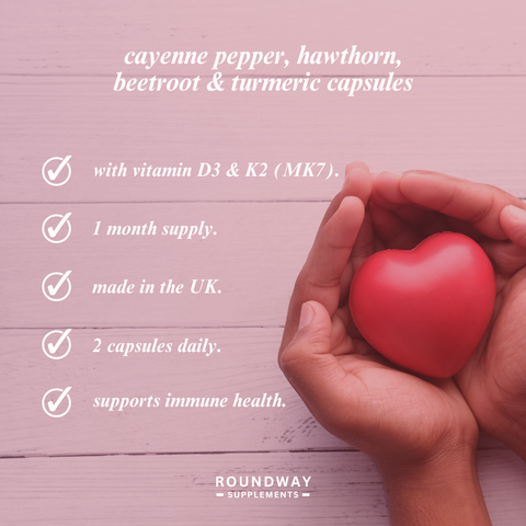 Cayenne Pepper, Hawthorn, Beetroot & Turmeric Capsules