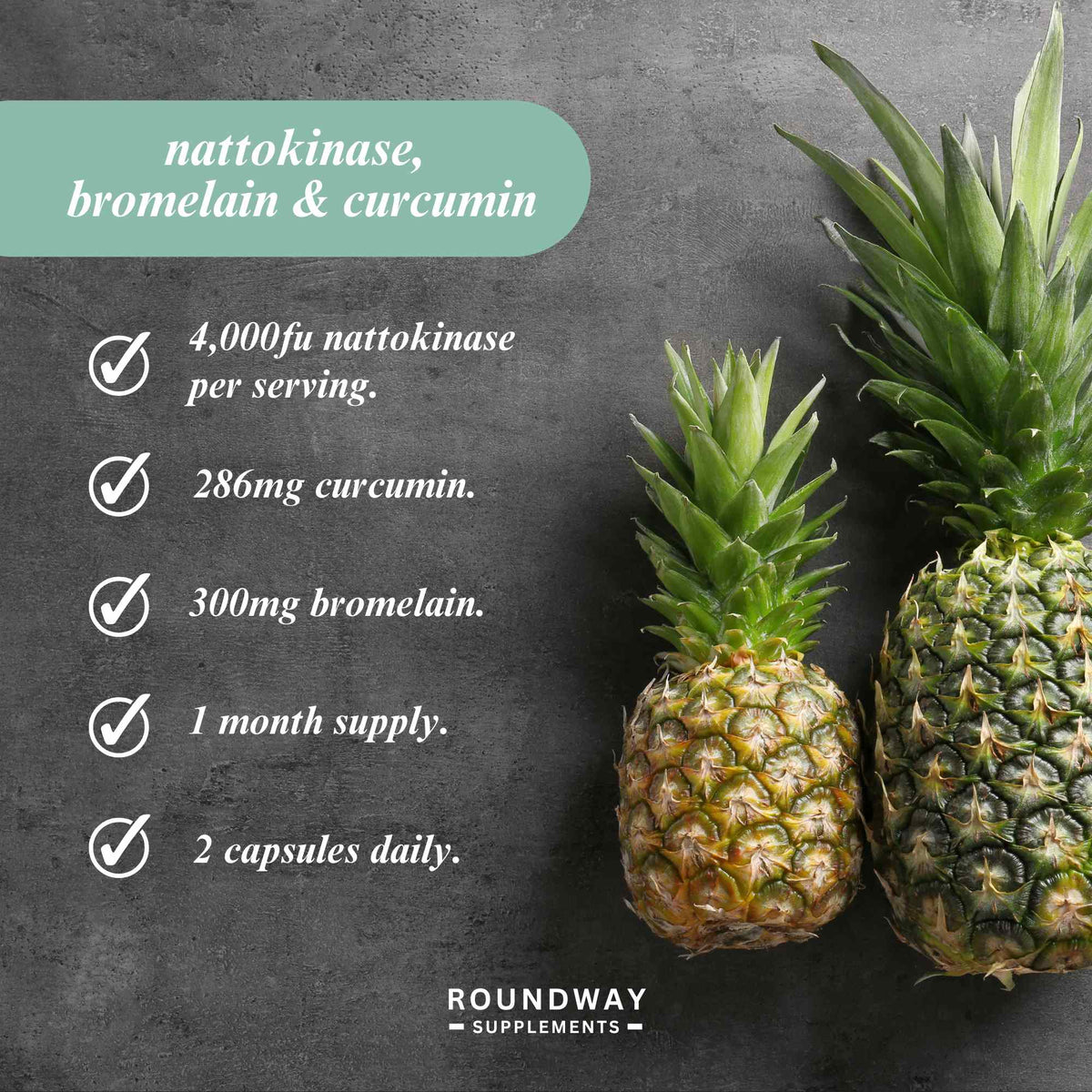Nattokinase, Bromelain & Curcumin Capsules
