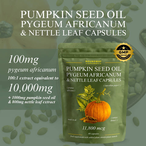 Pumpkin Seed Oil, Pygeum Africanum & Nettle Leaf Capsules