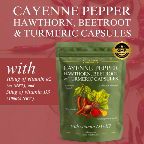 Cayenne Pepper, Hawthorn, Beetroot & Turmeric Capsules