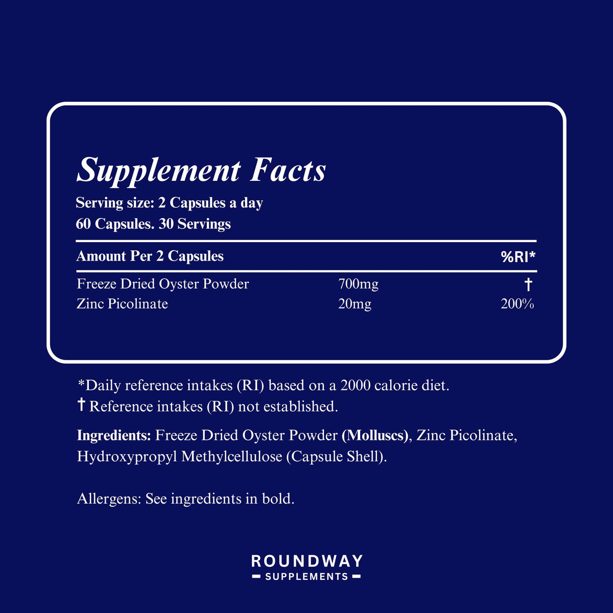 Freeze-Dried Oyster Powder with Zinc Picolinate
