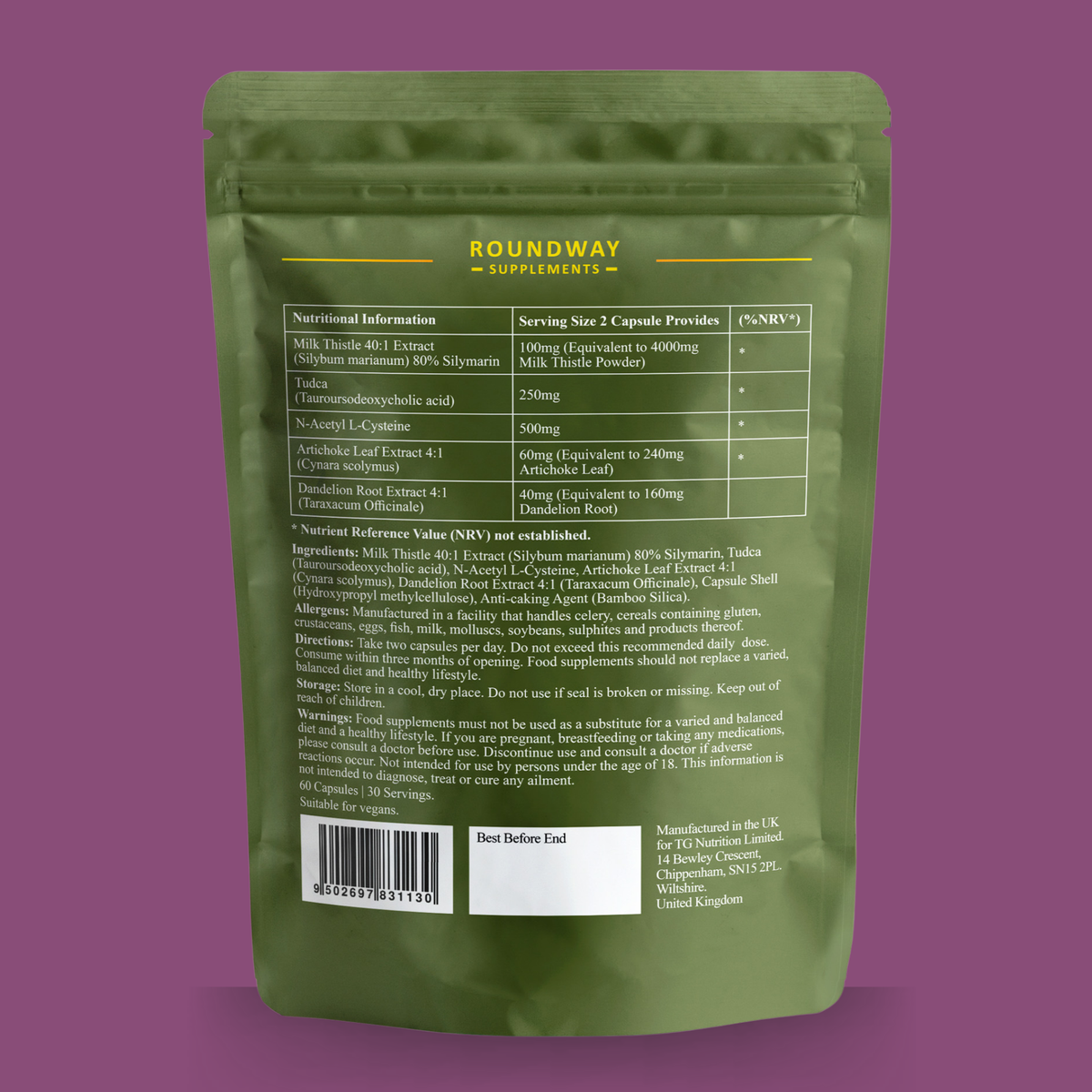 Milk Thistle with Dandelion Root, Tudca, Artichoke & NAC Capsules