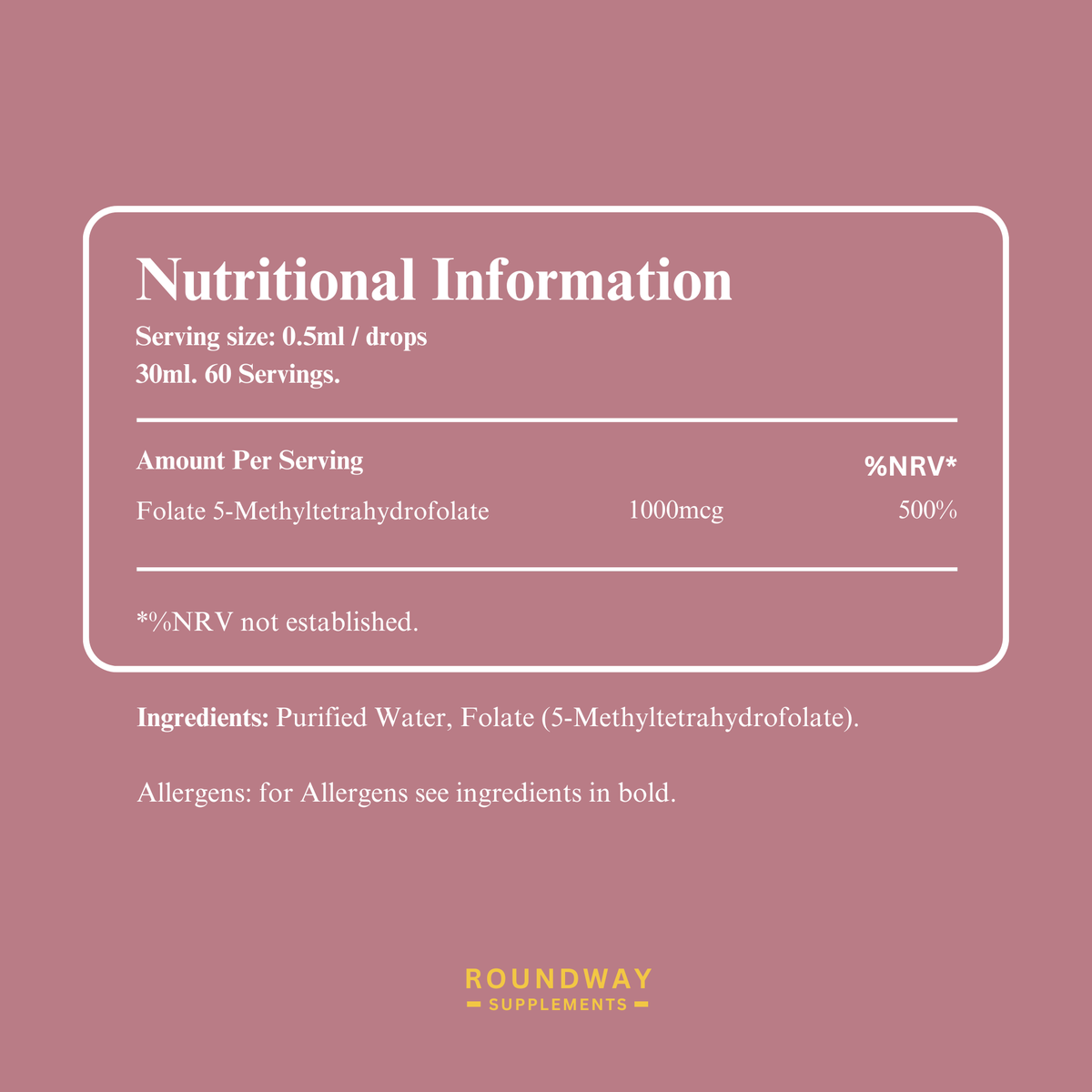 Methylfolate Folic Acid Drops