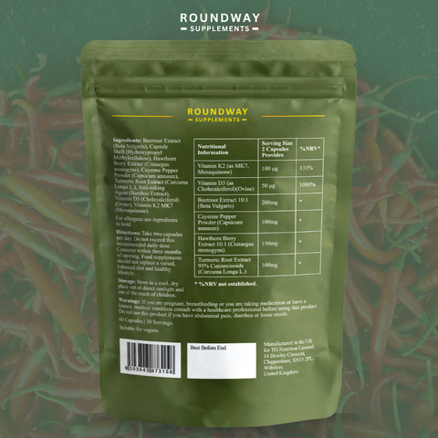 Cayenne Pepper, Hawthorn, Beetroot & Turmeric Capsules