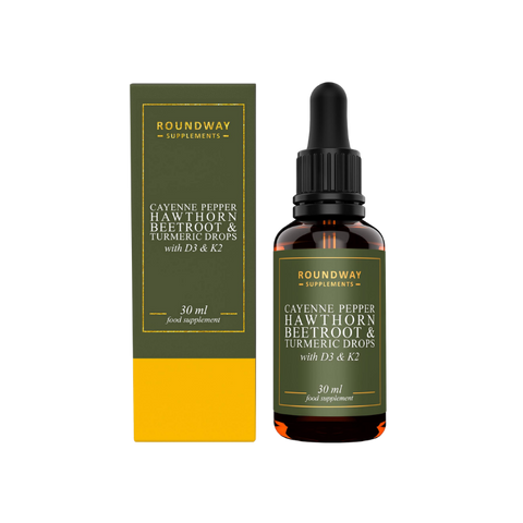 Cayenne Pepper with Hawthorn, Beetroot, Turmeric Drops with Vitamin D3 K2