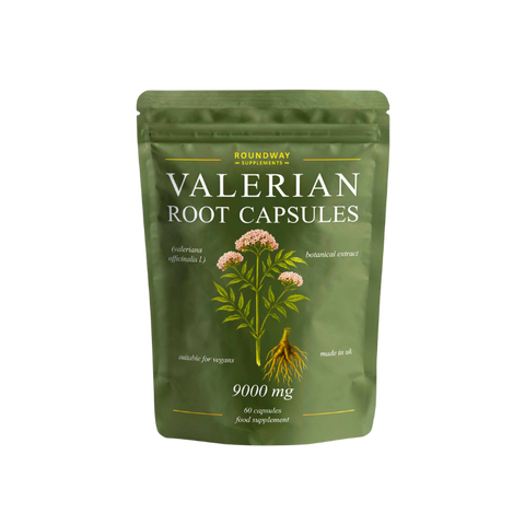 Green package of Roundway Supplements Valerian Root Capsules 