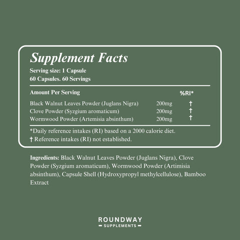 Wormwood, Black Walnut & Cloves Capsules