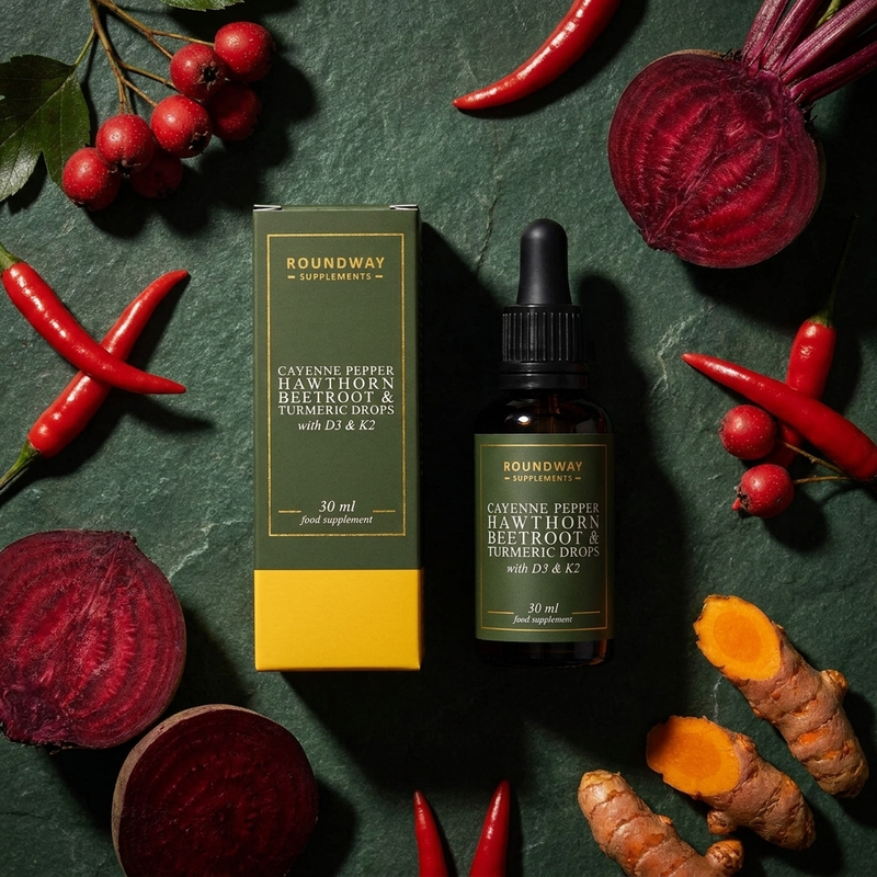 One daily drop. Heart, circulation, vitality.
